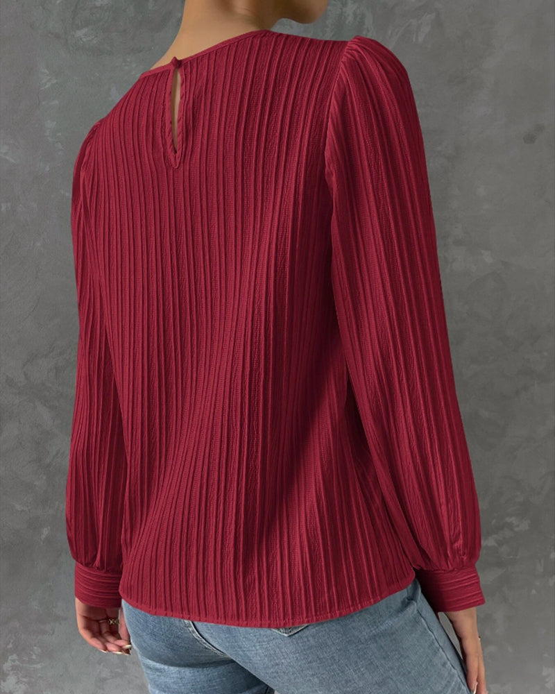 Faltenbluse für Damen | Langarm