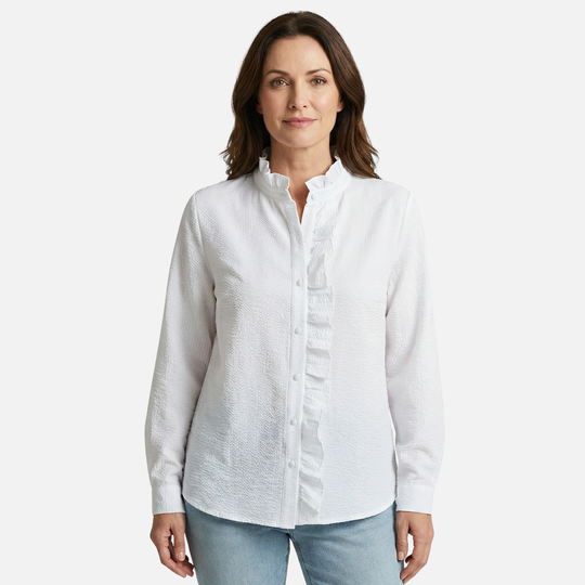 Feminine Bluse mit Rüschensaum für Frauen