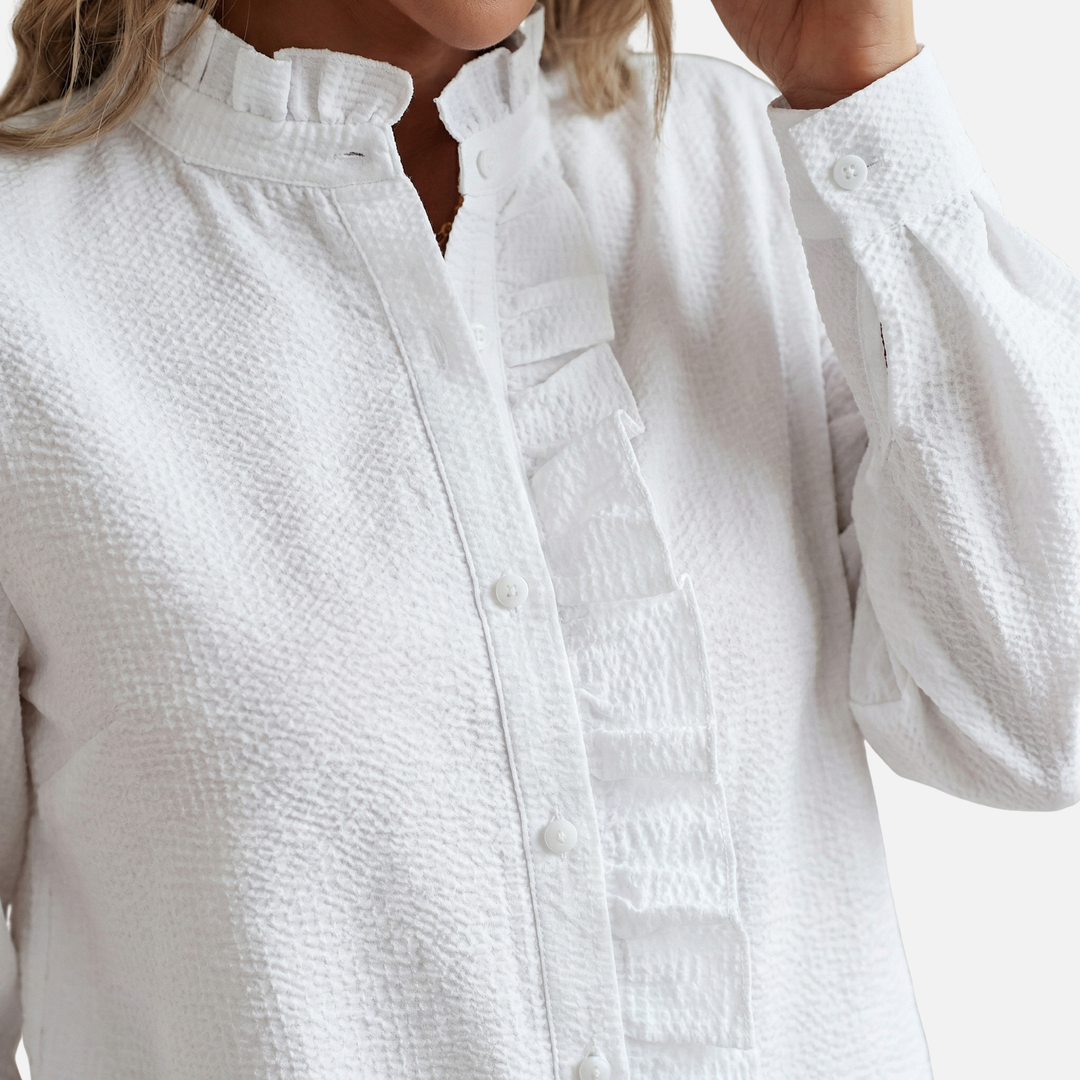 Feminine Bluse mit Rüschensaum für Frauen