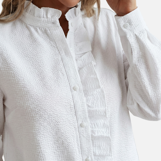 Feminine Bluse mit Rüschensaum für Frauen