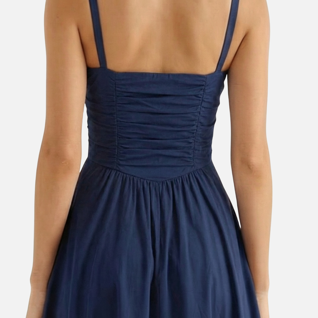 Elegantes Korsett-Midi-Kleid mit Seitenschlitz für Damen