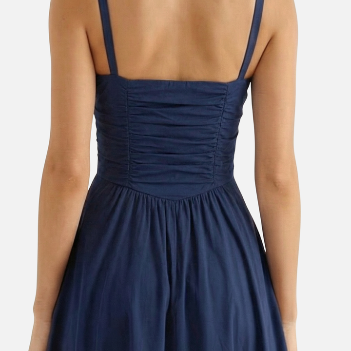 Elegant Corset Midi Dress with Side Slit for Women