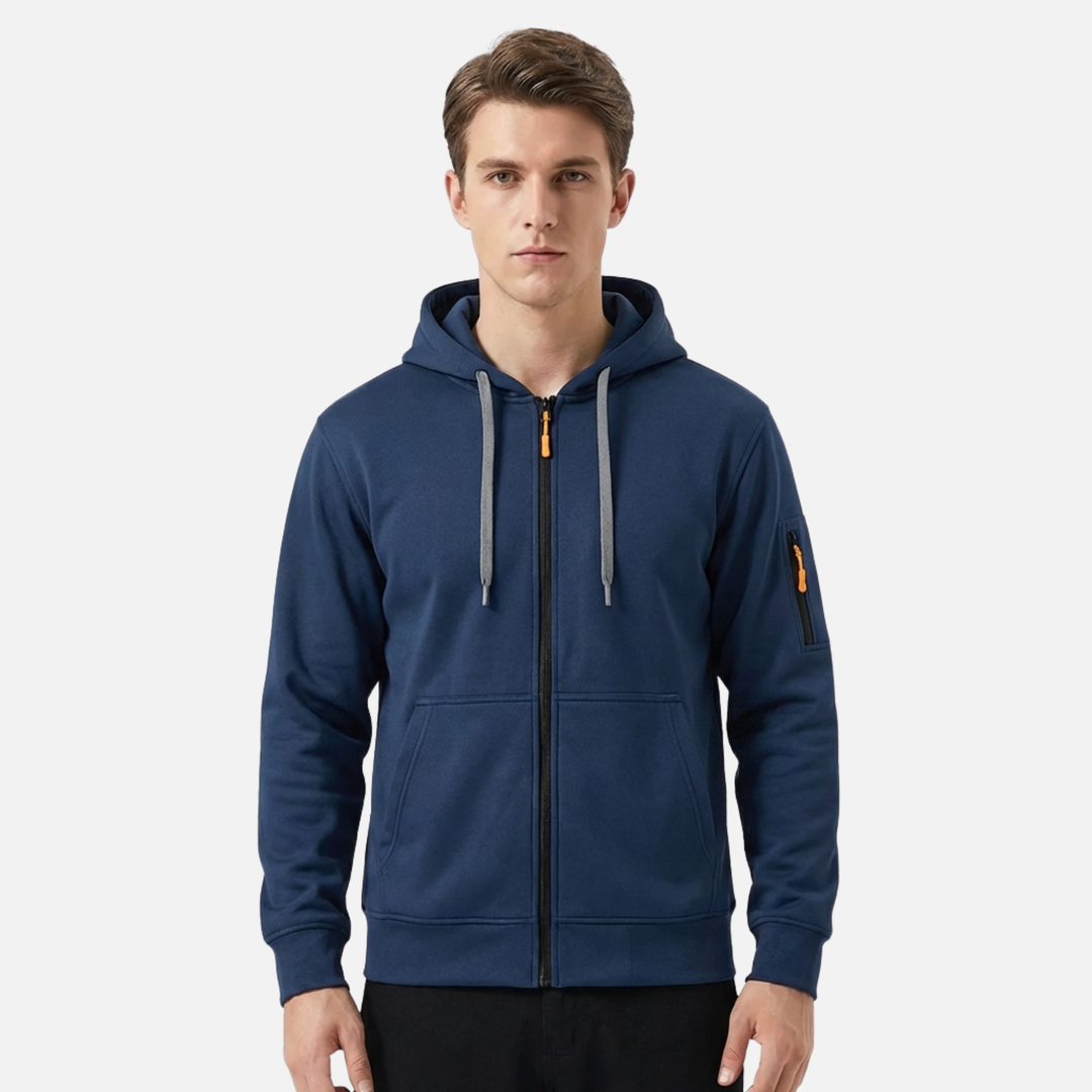 Fleece Hoodie mit verstellbarer Kordelzugkapuze für Herren