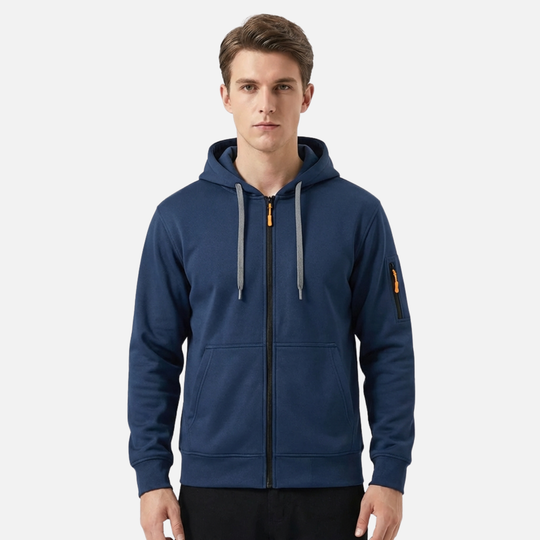 Fleece Hoodie mit verstellbarer Kordelzugkapuze für Herren