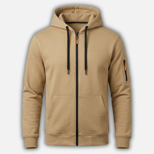 Fleece Hoodie mit verstellbarer Kordelzugkapuze für Herren