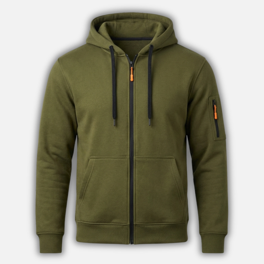 Fleece Hoodie mit verstellbarer Kordelzugkapuze für Herren