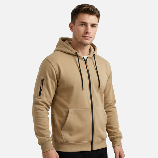 Fleece Hoodie mit verstellbarer Kordelzugkapuze für Herren