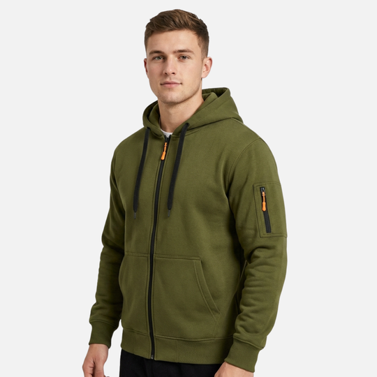 Fleece Hoodie mit verstellbarer Kordelzugkapuze für Herren