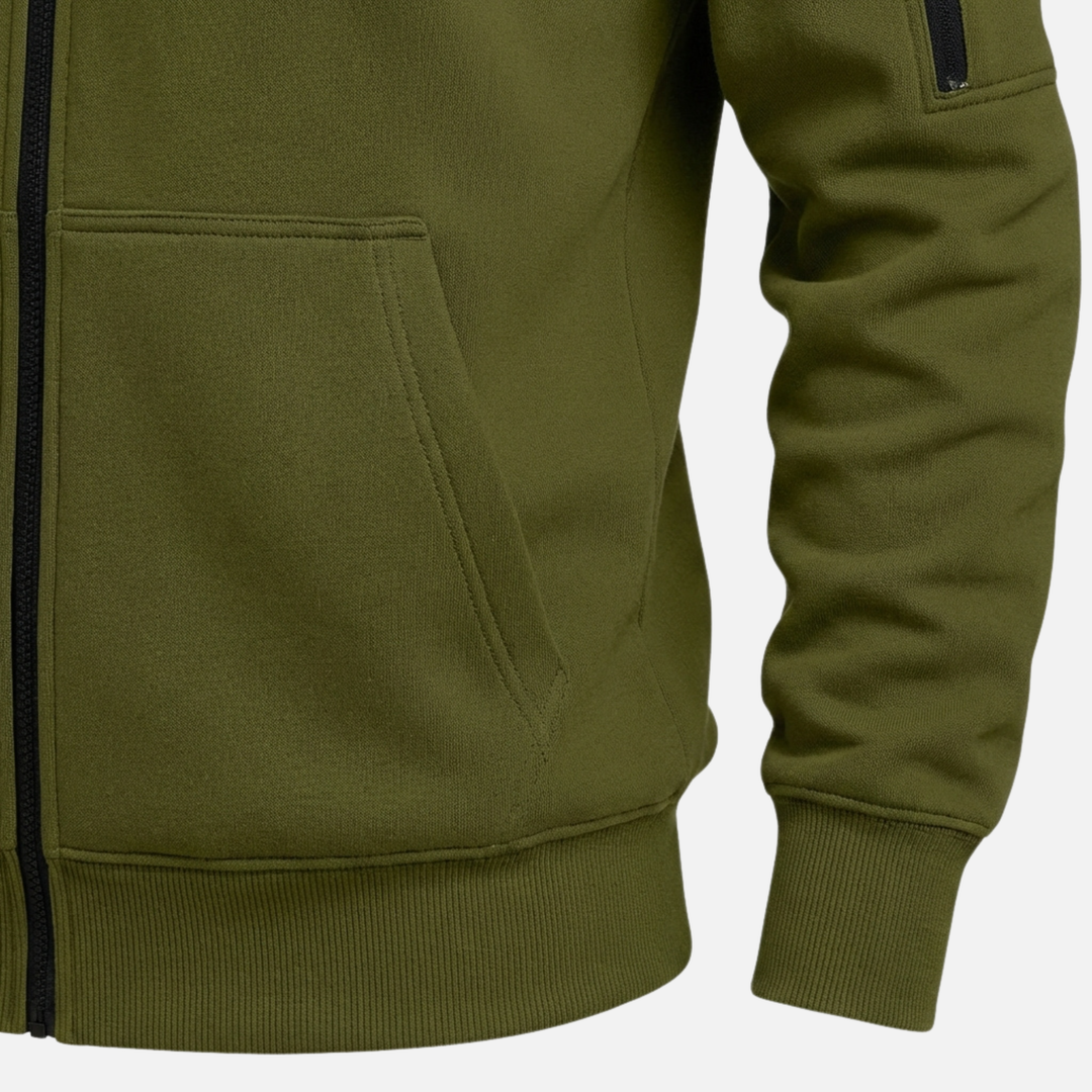 Fleece Hoodie mit verstellbarer Kordelzugkapuze für Herren