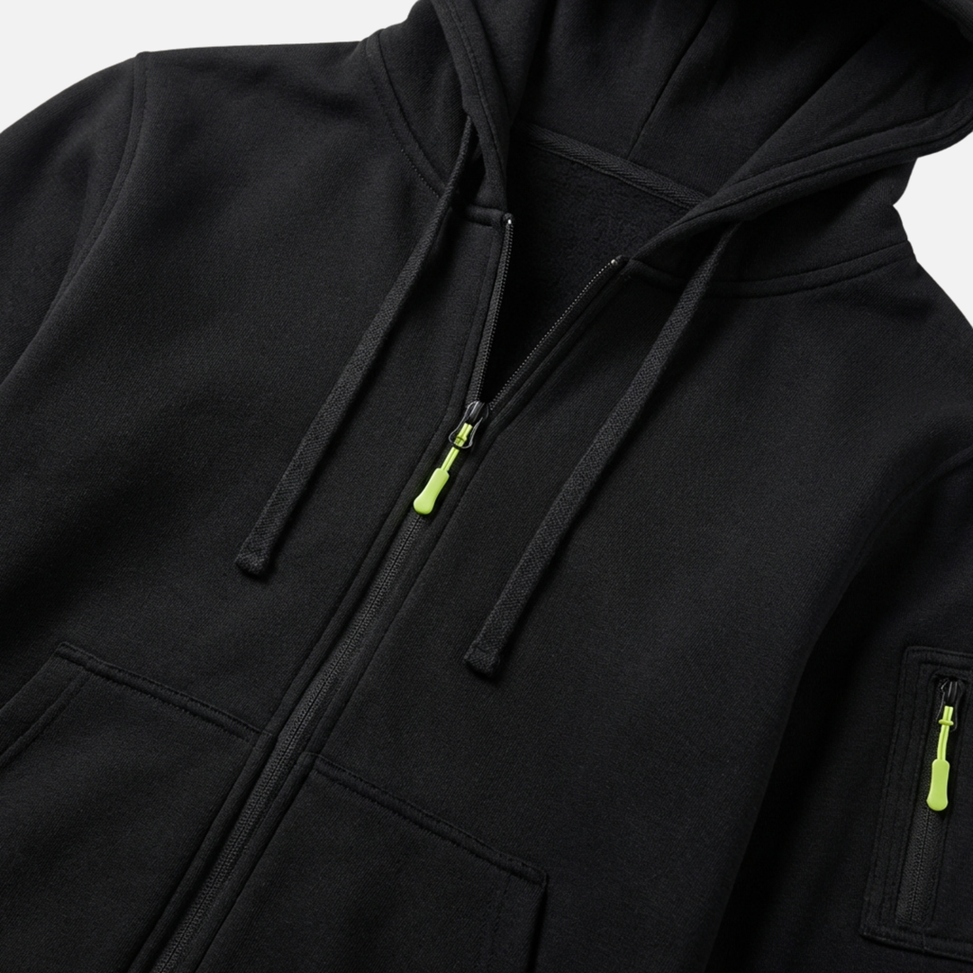 Fleece Hoodie mit verstellbarer Kordelzugkapuze für Herren