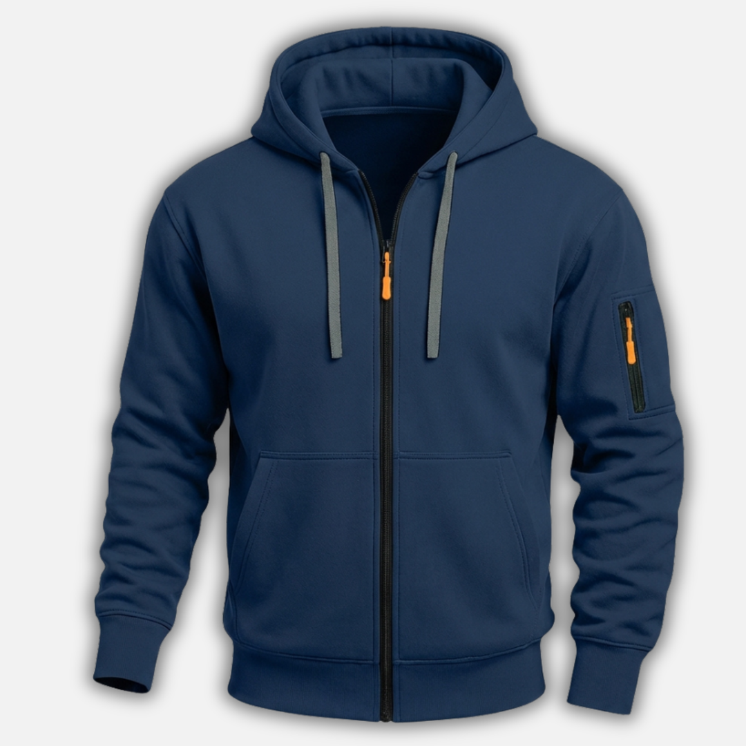 Fleece Hoodie mit verstellbarer Kordelzugkapuze für Herren