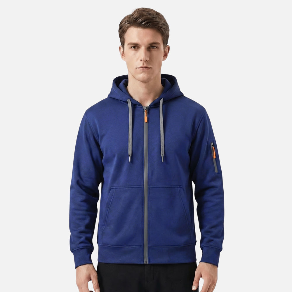 Fleece Hoodie mit verstellbarer Kordelzugkapuze für Herren