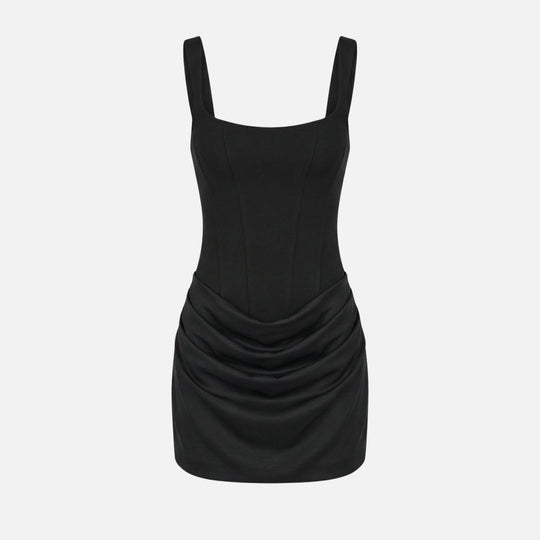 Figurbetontes Minikleid mit Bustier-Oberteil und gerafftem Rock für Damen