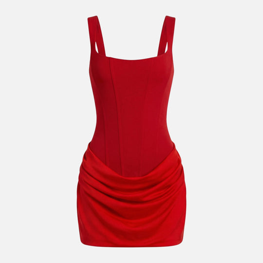 Figurbetontes Minikleid mit Bustier-Oberteil und gerafftem Rock für Damen