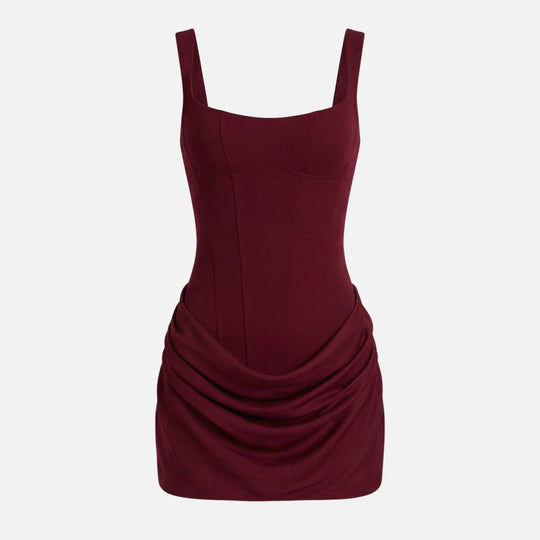 Figurbetontes Minikleid mit Bustier-Oberteil und gerafftem Rock für Damen