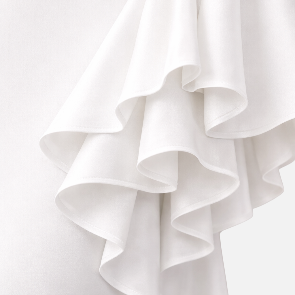 Frauen Langärmliges Drapiertes Maxi-Kleid mit Ausgestelltem Saum