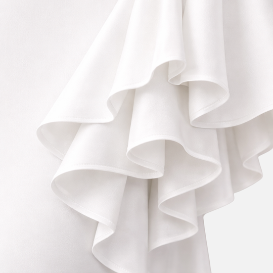 Frauen Langärmliges Drapiertes Maxi-Kleid mit Ausgestelltem Saum