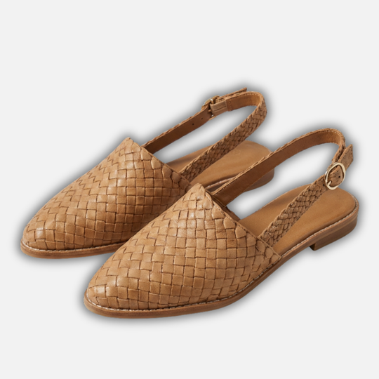 Frauen Legere Geflochtene Slingback-Flats mit Riemen