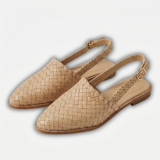 Frauen Legere Geflochtene Slingback-Flats mit Riemen