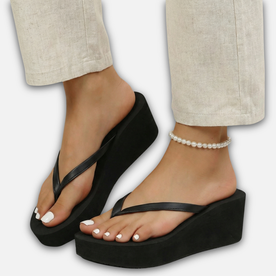 Frauen Sommer Keilsandalen mit Plateausohle