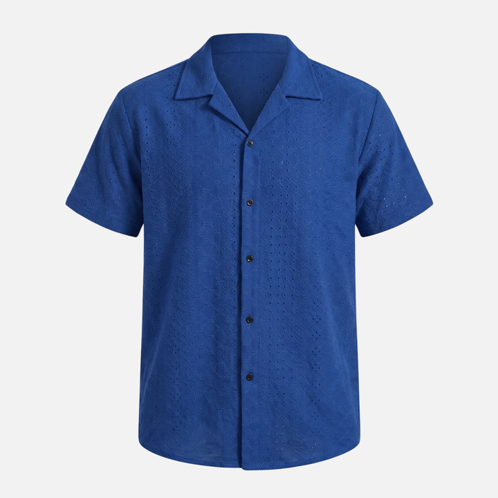 Patterned short-sleeve shirt for men