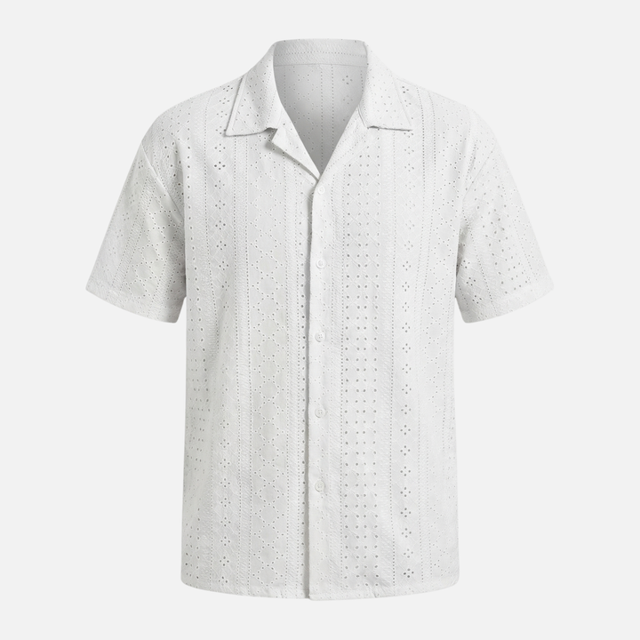 Patterned short-sleeve shirt for men