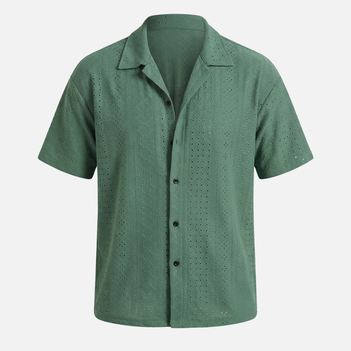Patterned short-sleeve shirt for men