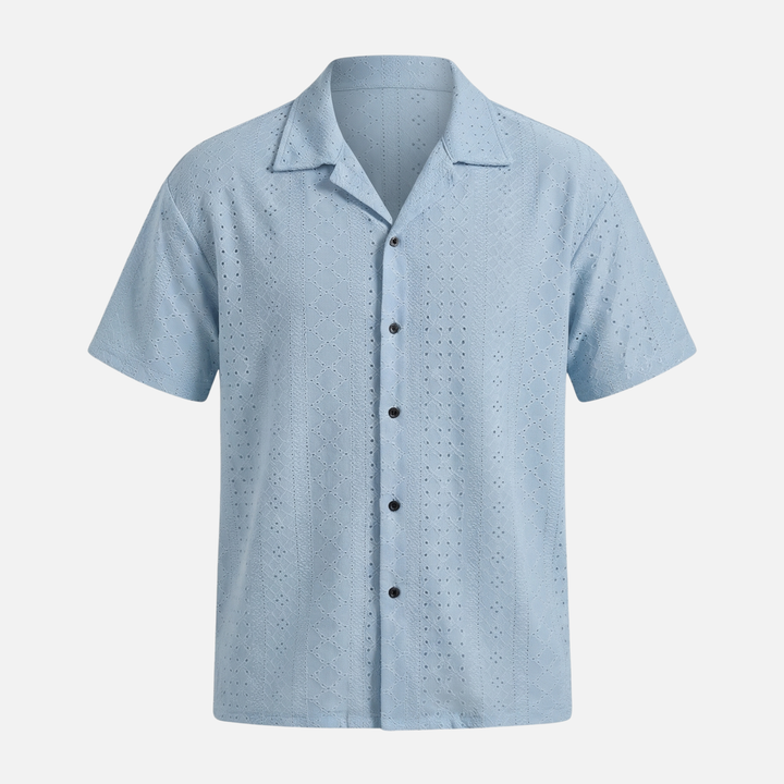 Patterned short-sleeve shirt for men