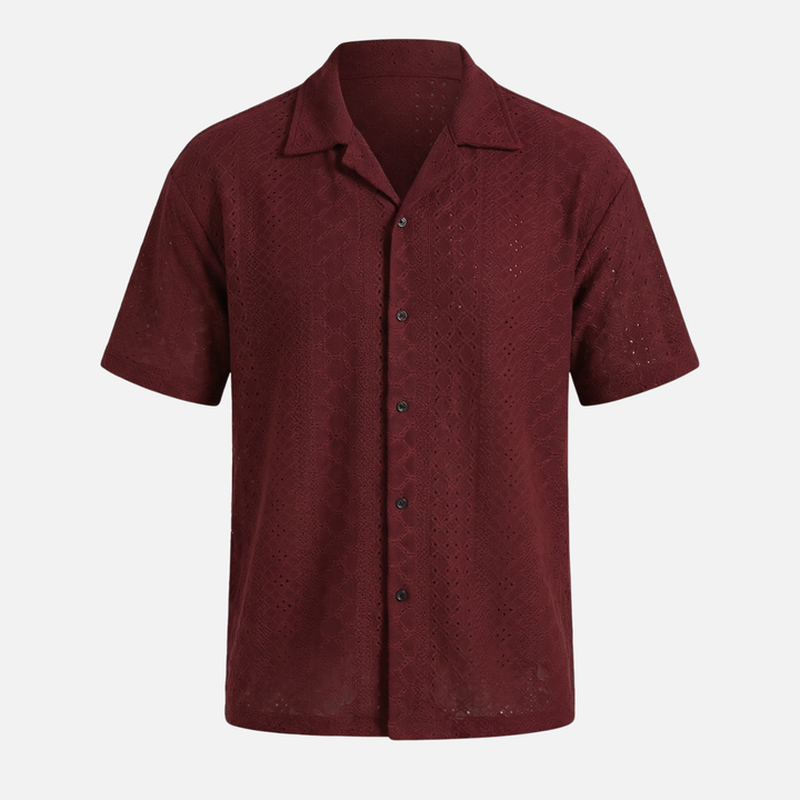 Patterned short-sleeve shirt for men