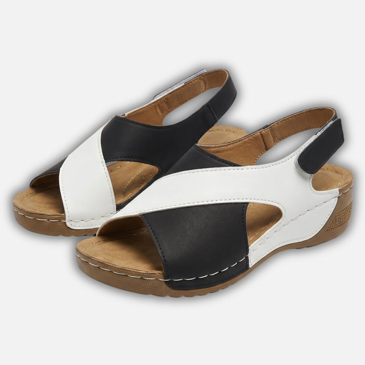 Gepolsterte Sandalen mit Fersenriemen für Damen