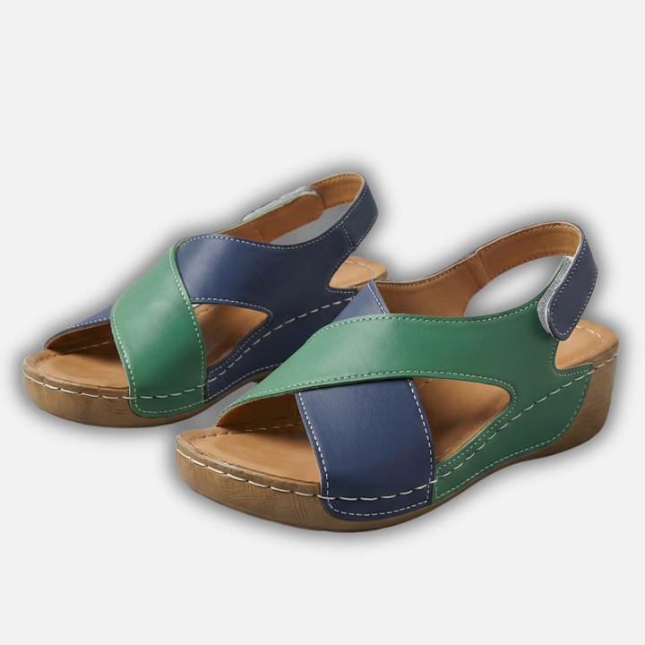 Gepolsterte Sandalen mit Fersenriemen für Damen