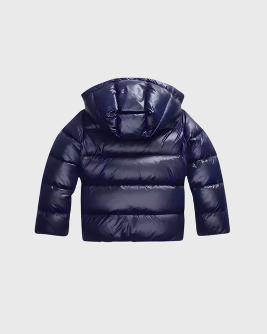 Gekürzte Winter-Pufferjacke mit Kapuze – Glänzende Steppjacke für Damen