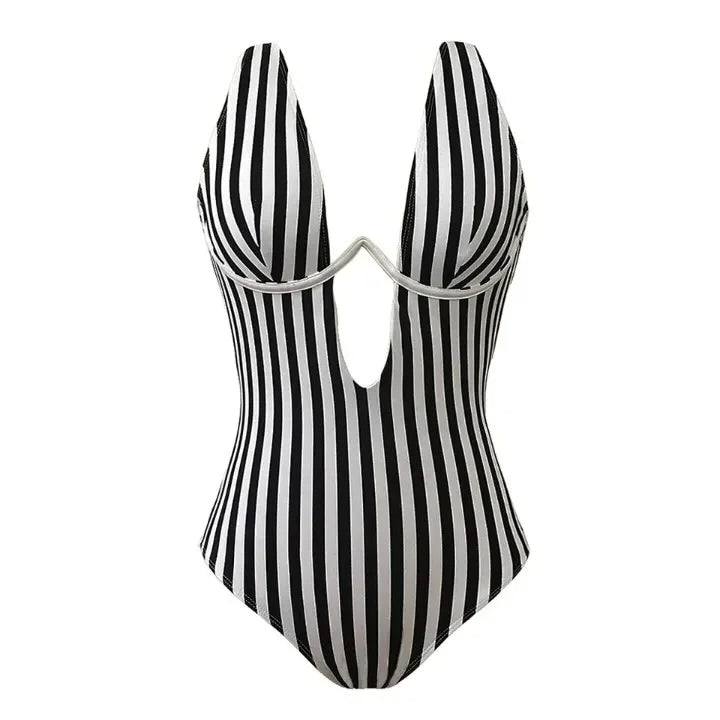 Striped One-Piece Women's Swimsuit | Summer Swimwear
