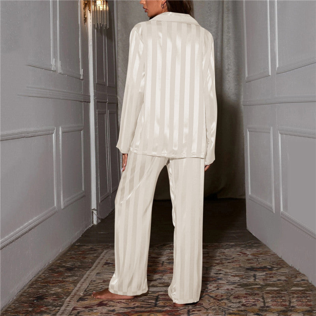 Gestreiftes Damen-Pyjama-Set | Oberteil und Hose