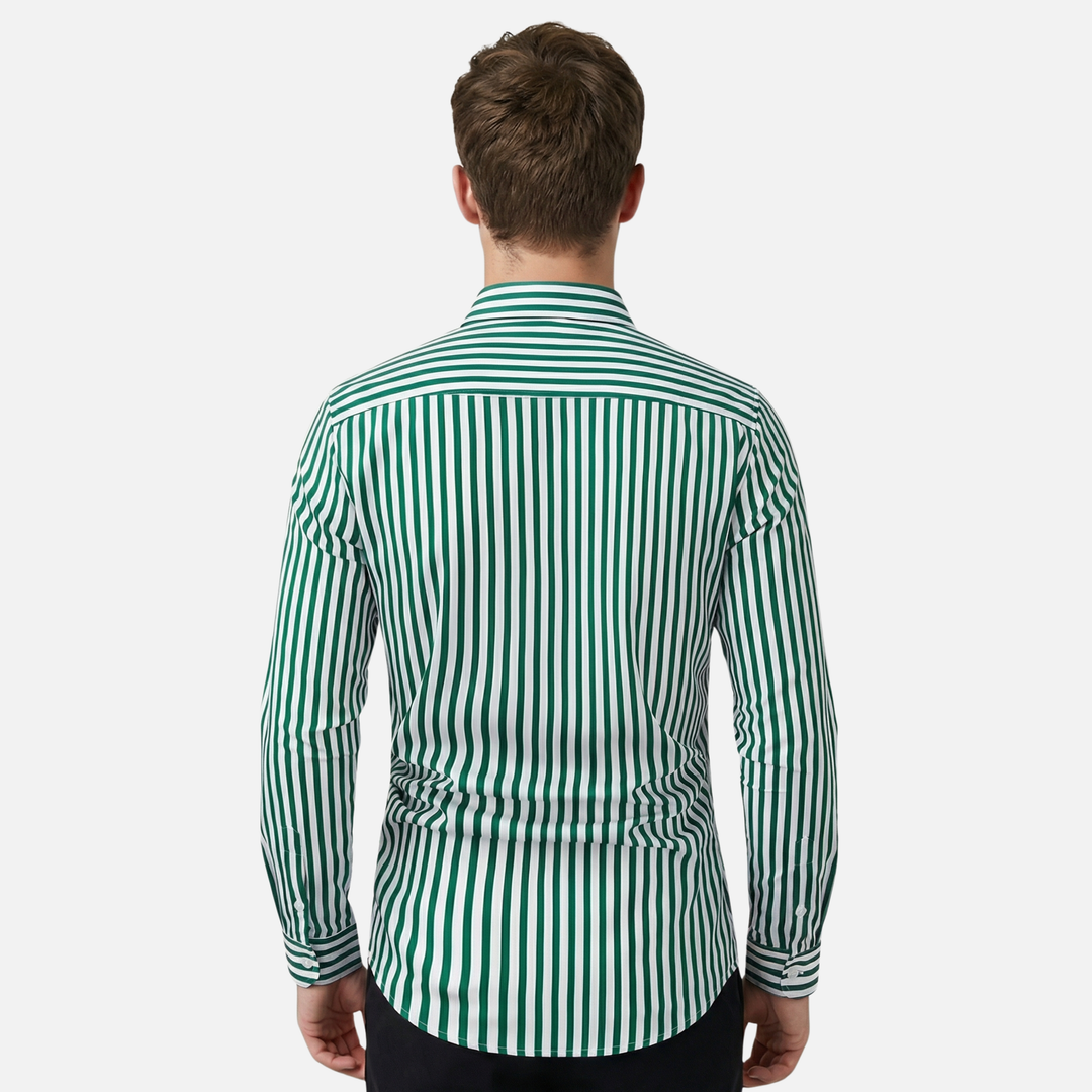 Gestreiftes Langarm Button Down-Shirt für Herren