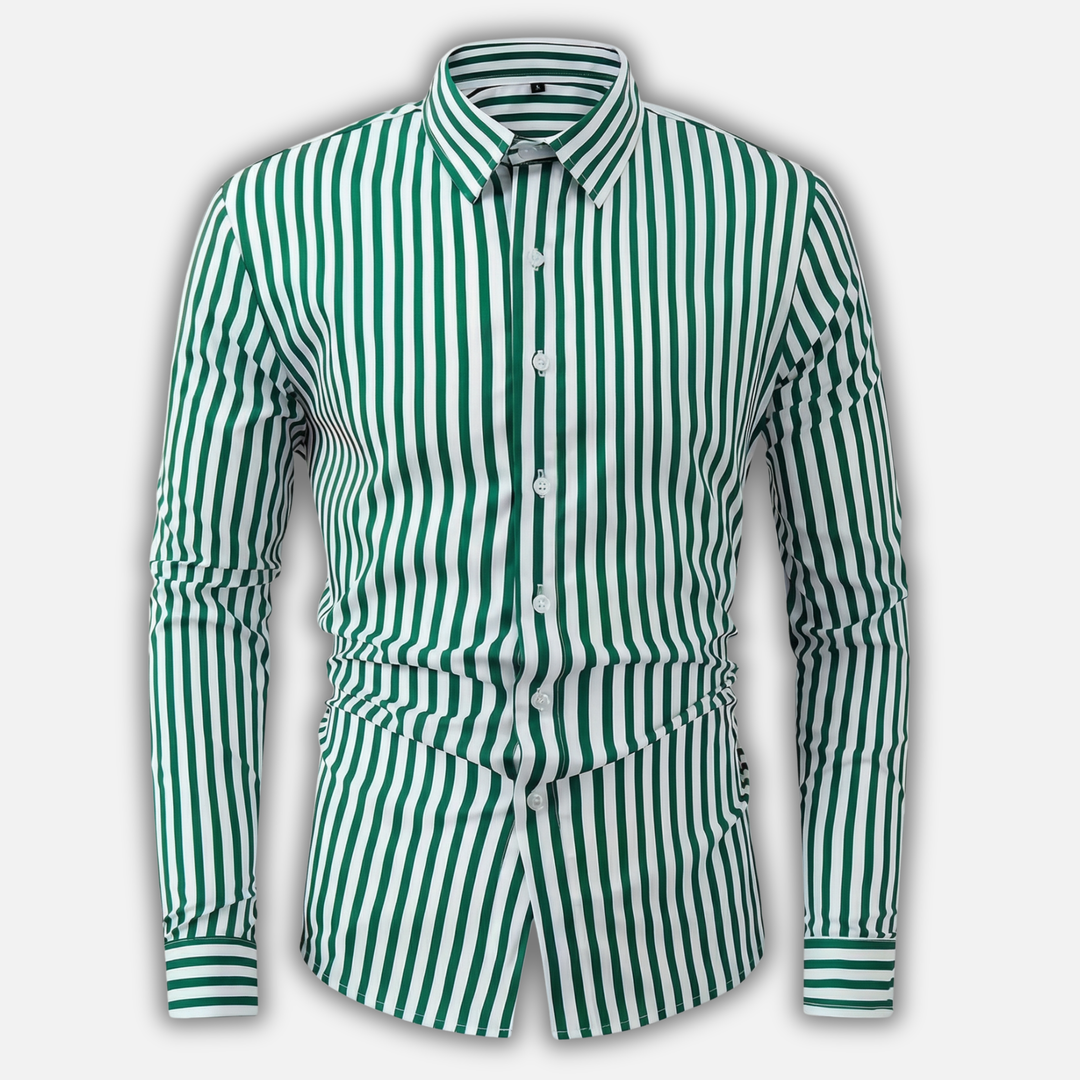 Gestreiftes Langarm Button Down-Shirt für Herren