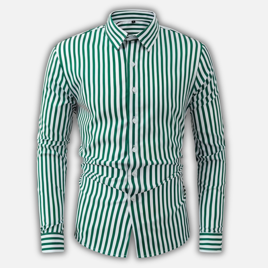 Gestreiftes Langarm Button Down-Shirt für Herren