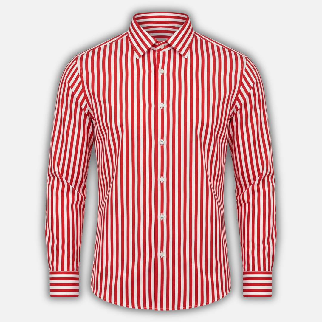 Gestreiftes Langarm Button Down-Shirt für Herren