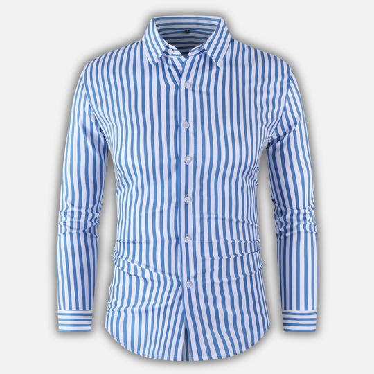 Gestreiftes Langarm Button Down-Shirt für Herren