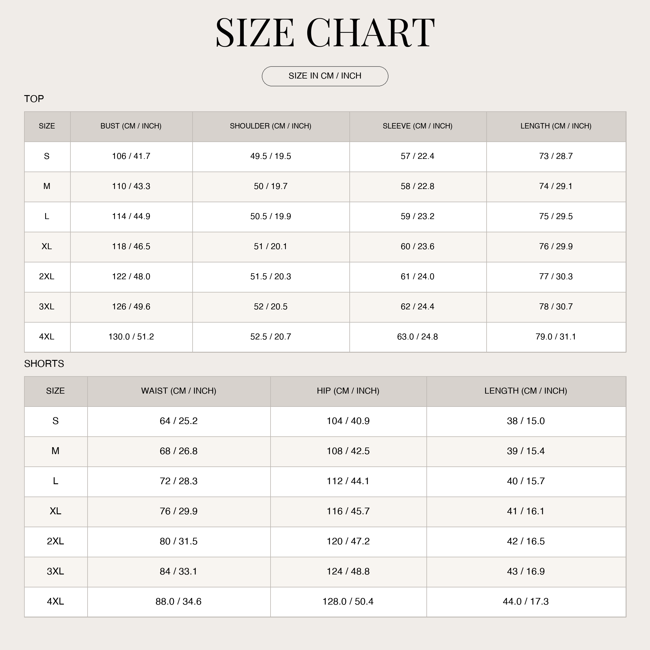 Size Chart