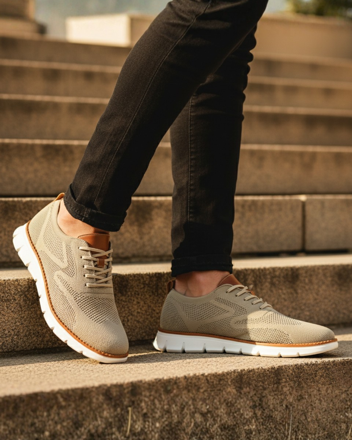 Męskie dzianinowe buty sznurowane z pętelką do zakładania