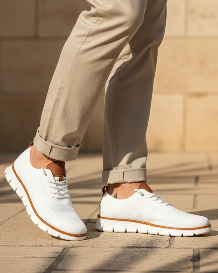 Męskie dzianinowe buty sznurowane z pętelką do zakładania
