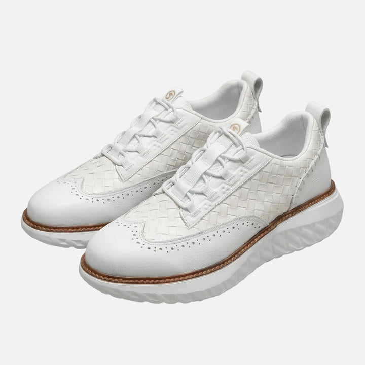 Tkane sneakersy brogue z grubą podeszwą dla mężczyzn