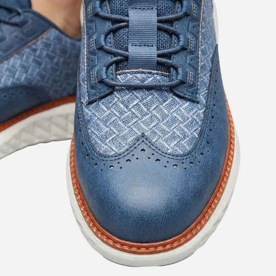 Woven Brogue Sneakers with Thick Sole for Men