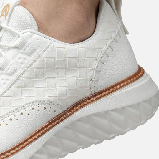 Woven Brogue Sneakers with Thick Sole for Men