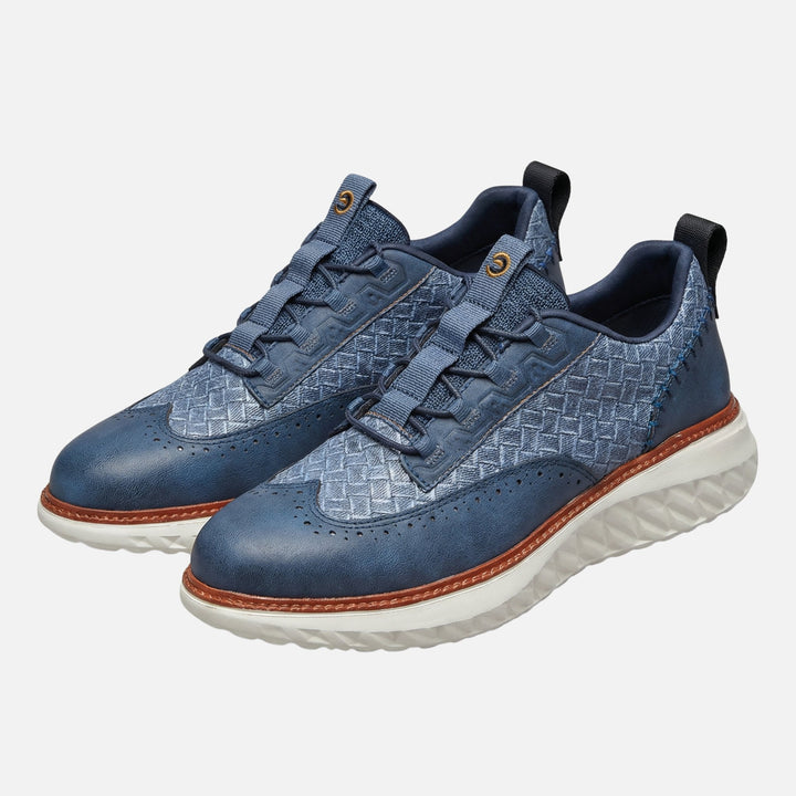 Tkane sneakersy brogue z grubą podeszwą dla mężczyzn