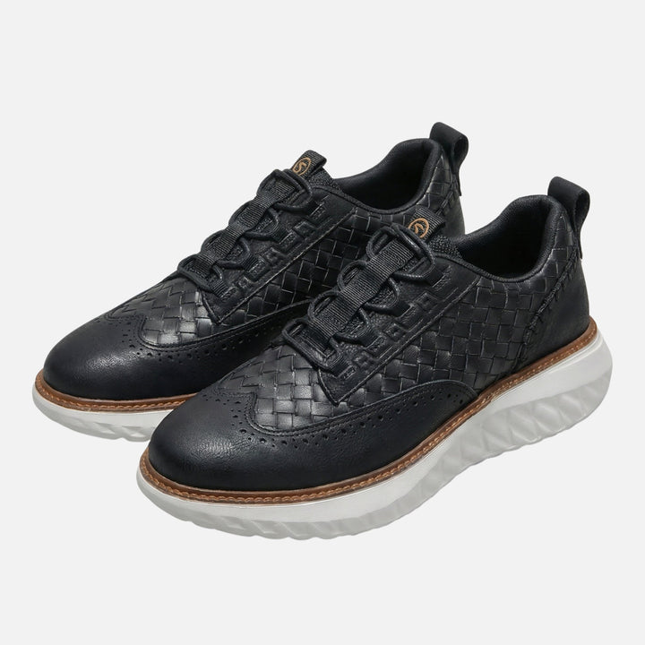 Tkane sneakersy brogue z grubą podeszwą dla mężczyzn