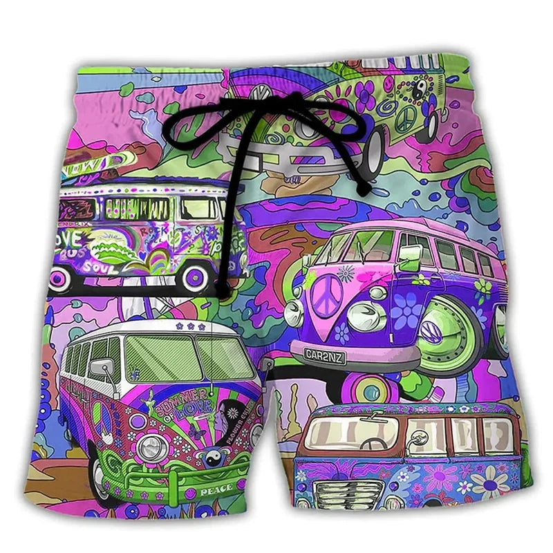 Grafik-Badeshorts für Herren | Kordelzug