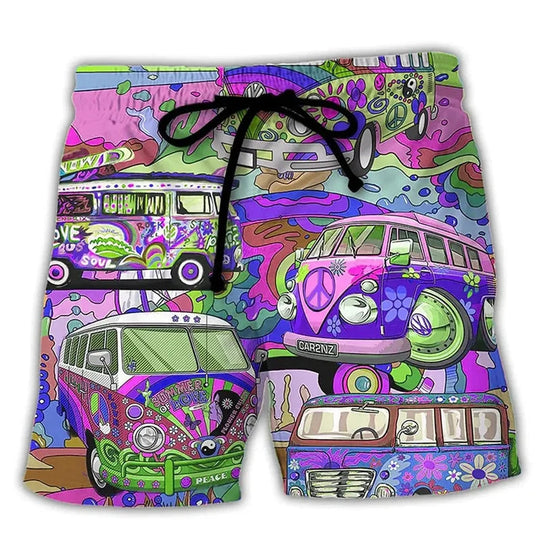 Grafik-Badeshorts für Herren | Kordelzug