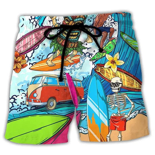 Grafik-Badeshorts für Herren | Kordelzug